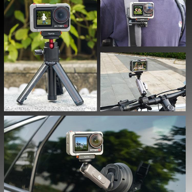 For DJI Osmo Action 5 Pro /4/3 Flymile Magnetic Quick Release Base With 1/4-inch Screw & 2-claw Interface
