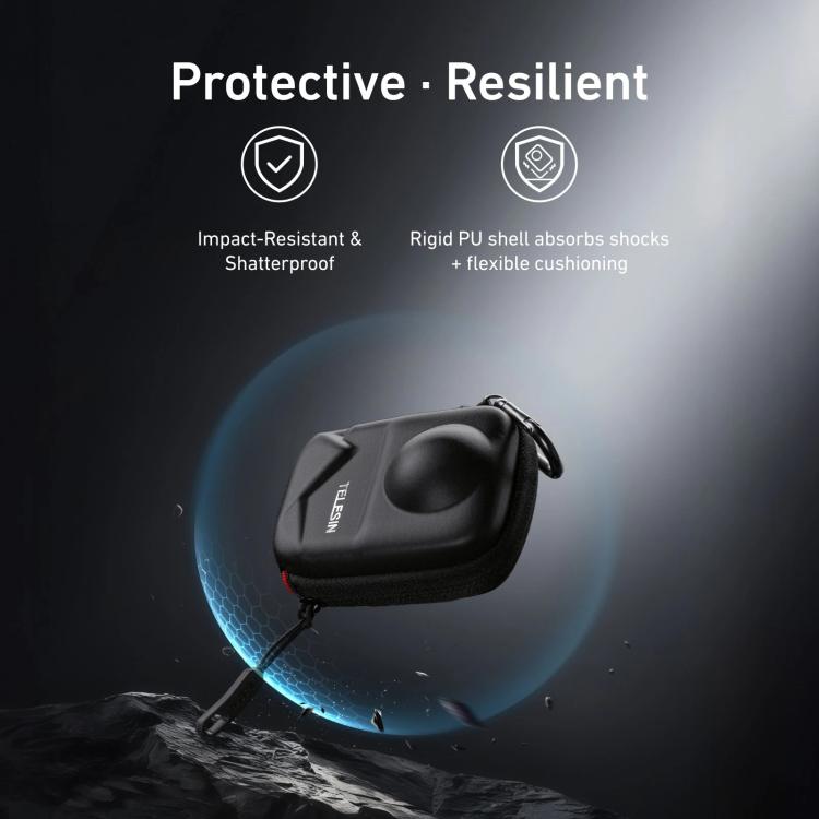 PU Carrying Case for DJI Osmo 360 Camera Protective Pouch with Carabiner Clip