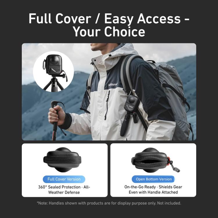 PU Carrying Case for DJI Osmo 360 Camera Protective Pouch with Carabiner Clip