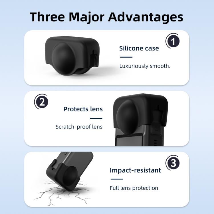 For DJI Osmo 360 Camera Silicone Lens Cap Dustproof & Anti-Scratch Lens Cover Protector