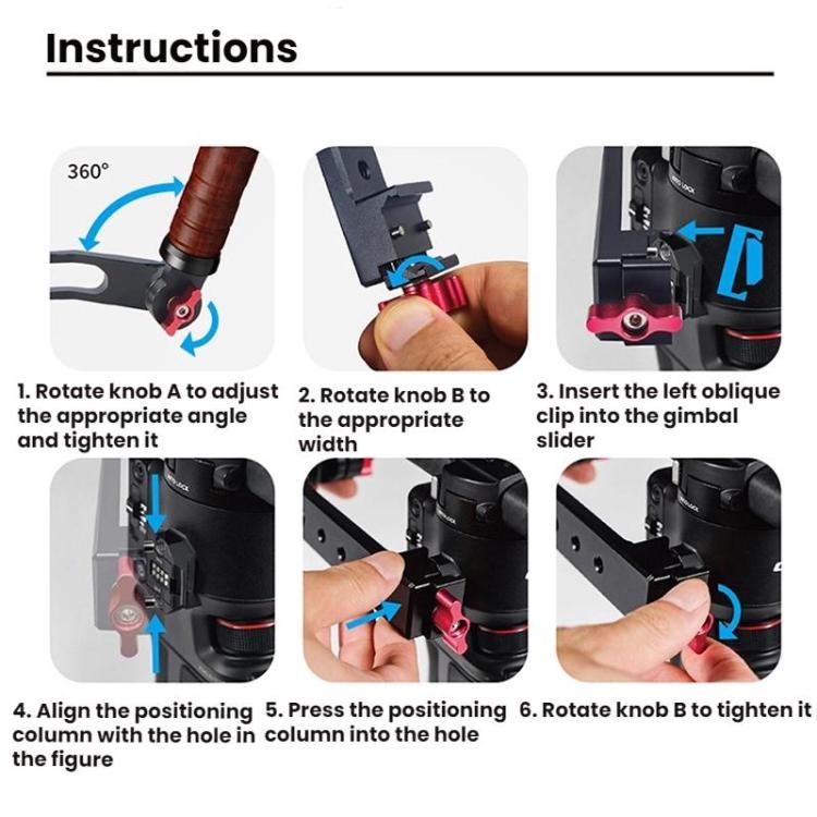 Gimbal Wooden Handle Chute Snail Gimbal Side Handle Grip,For DJI RS 4 Mini / 4 PRO / 3 / 3 Mini / 3 PRO / 2, Single Handle, With Chute, With Chute And Snail Gimbal