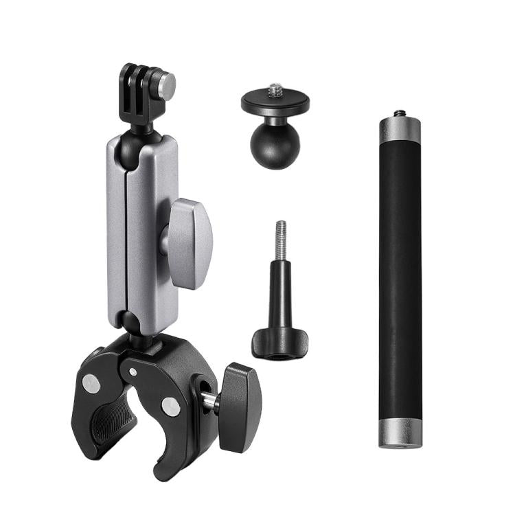 For GoPro / DJI / Insta 360 Action Cameras Cycling Bracket Bike Motorcycle Handlebar Mount, Standard 5 In 1, With 15cm Extension Rod