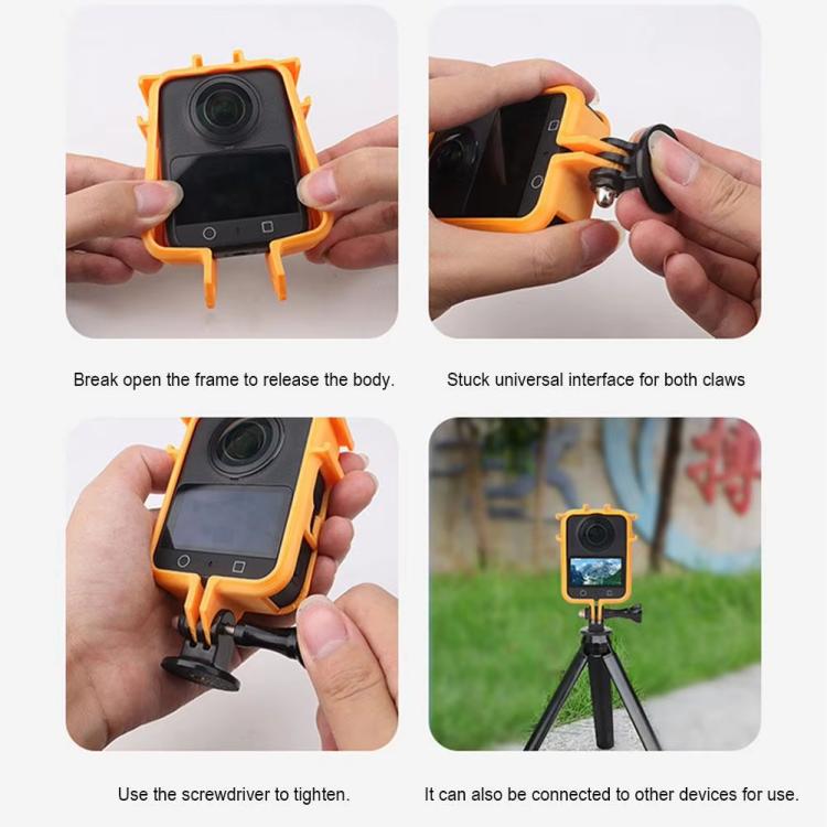For DJI Osmo 360 Camera CQT Expansion Frame Anti-Scratch & Shockproof Protector, Ordinary Black, Ordinary Orange, Cold Shoe Black, Cold Shoe Orange