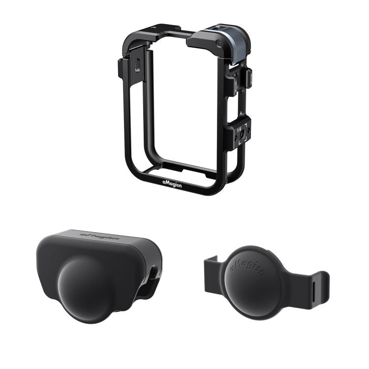 For DJI Osmo 360 AMagisn Quick-Release Metal Cage With Dual/Single Lens Caps Camera Mount Rig