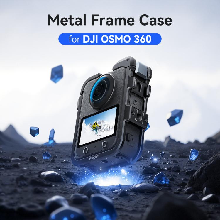 For DJI Osmo 360 AMagisn Quick-Release Metal Cage With Dual/Single Lens Caps Camera Mount Rig