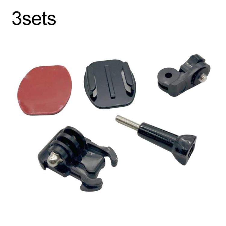 3sets 1/4 Screw Adapter Quick-Release Base Motorcycle Helmet Accessory Base