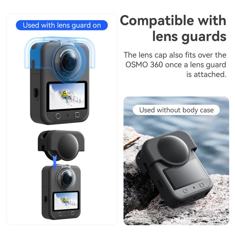 For DJI Osmo 360 aMagisn Silicone Lens Cap Anti-scratch Lens Protective Case