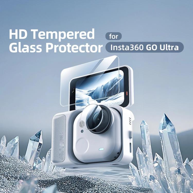 For Insta360 GO Ultra aMagisn Tempered Glass Screen Protector Camera Lens Film, 1 Set, 2 Sets