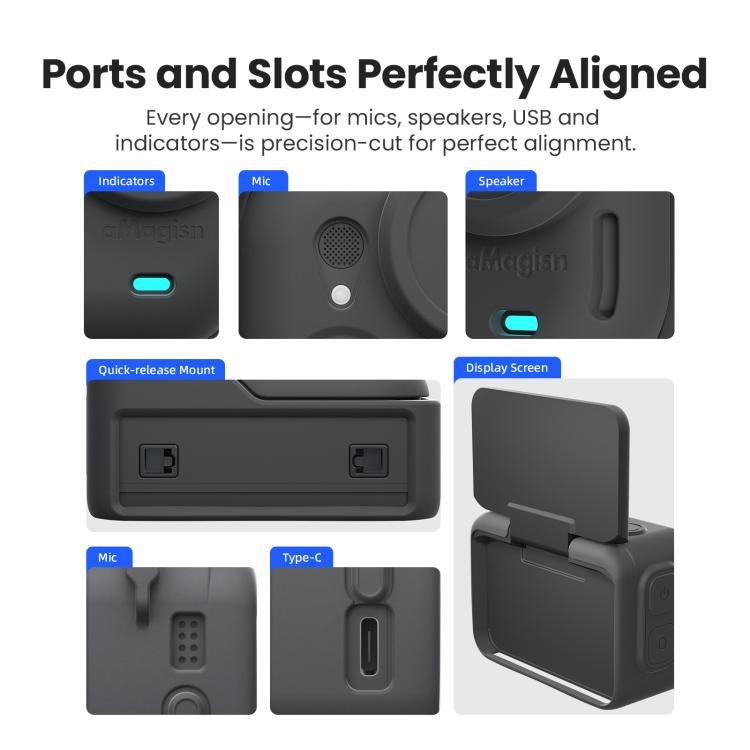 For Insta360 Go Ultra aMagisn Silicone Protective Case Kit All-round Protection Shell