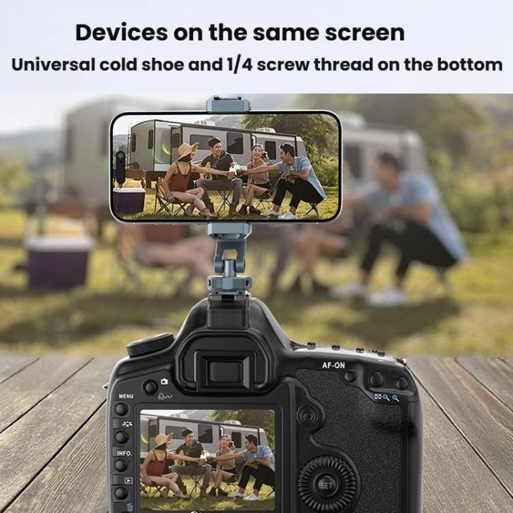 Aluminum Alloy Dual-Head Cold Shoe Phone Mount With Dual 1/4 inch Screw Holes For Horizontal/Vertical Tilting Shooting