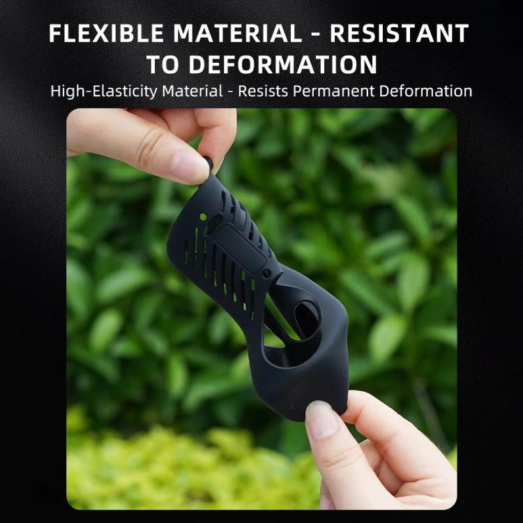 For DJI Osmo 360 Silicone Case Anti-Scratch Shock-Absorbing Dustproof Cover, Black, With Lens Cap