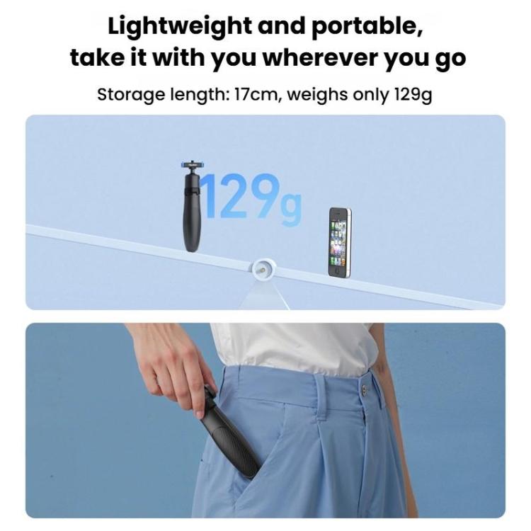 For GoPro HERO13 Black TELESIN S1-MNP-14-TGP 17-40cm Retractable Quick-Release Mini Selfie Stick Handheld Desktop Tripod