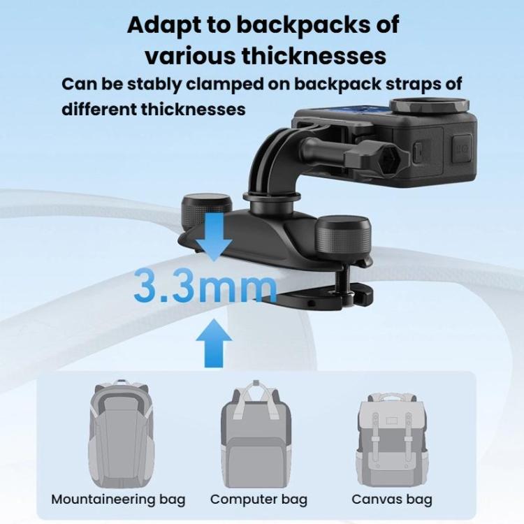 TELESIN S3-JFM-03-TDJ Backpack Quick-Release Mount Universal Backpack Clip For Action Cameras