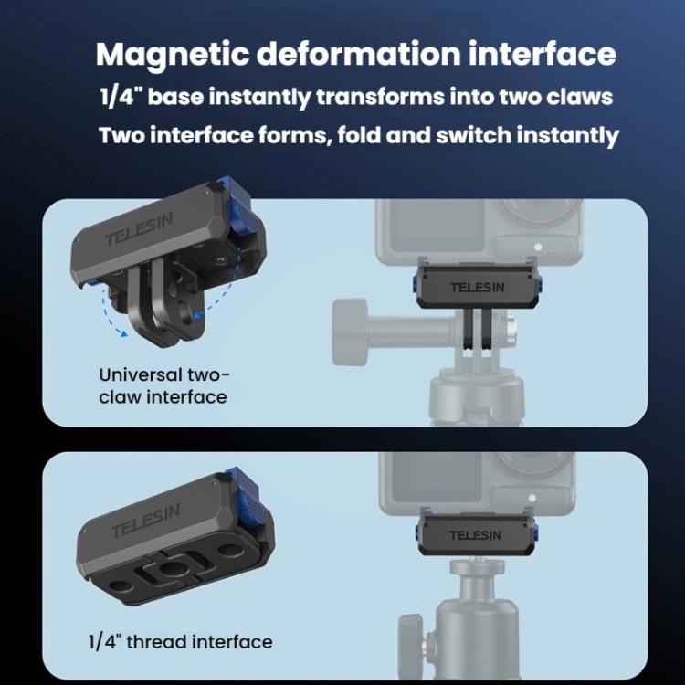 For DJI Osmo Action 3 / 4 / 5 Pro TELESIN Magnetic Adapter Mount