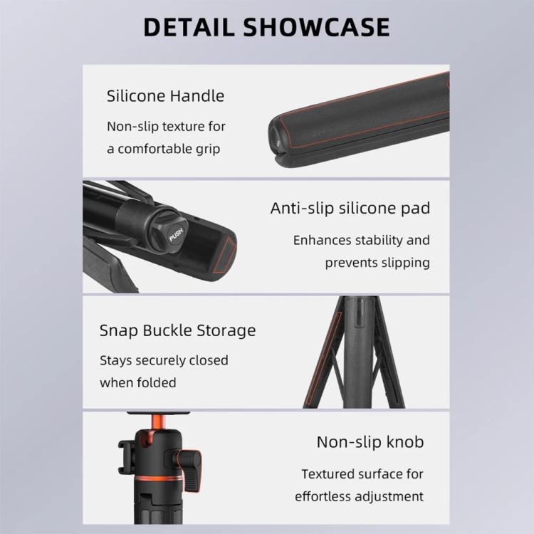 Flymile AC5012_5 Extended Selfie Stick Holder Magnetic Quick Release Tripod