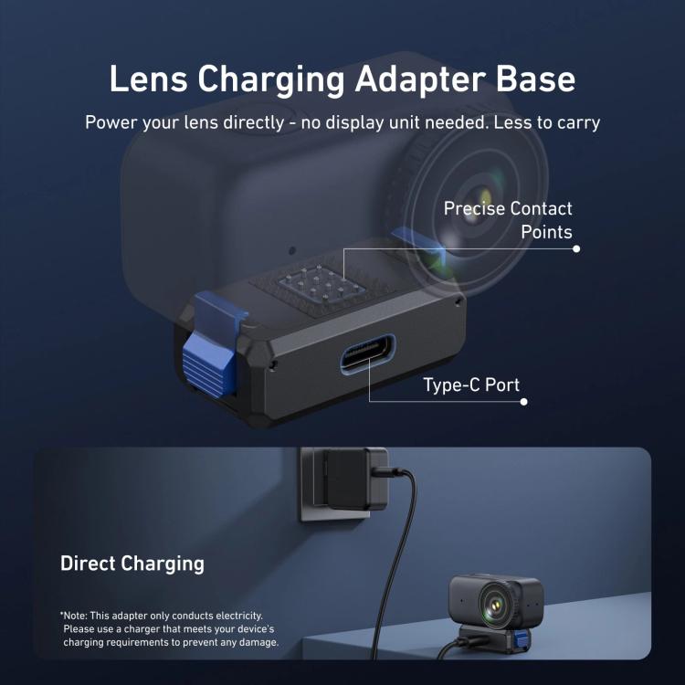 For DJI Osmo Nano TELESIN Magnetic Quick-Release Charging Base Rechargeable Adapter Mount, Charging