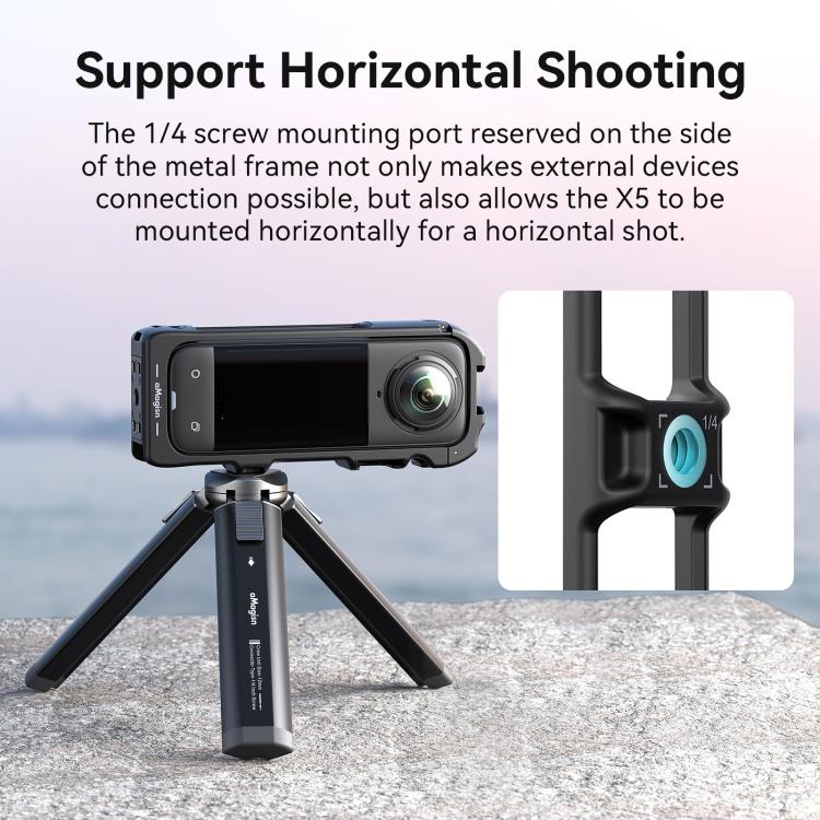 For Insta360 X5 AMagisn Quick Release Plastic Cage Expansion Frame Accessories, PF02