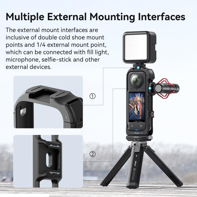 For Insta360 X5 AMagisn Quick Release Plastic Cage Expansion Frame Accessories, PF02