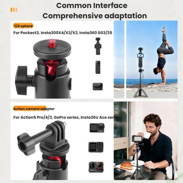 For DJI Osmo Pocket 3 / Action 5 Pro Flymile Extended Selfie Stick Tripod