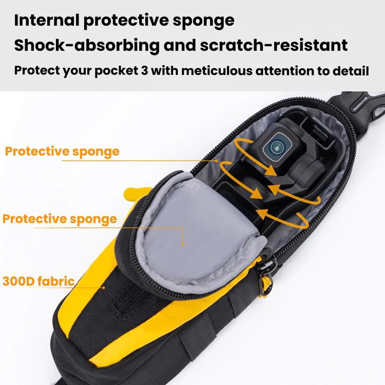 For DJI Osmo Pocket 3 Cwatcun D225 Small Organizer Bag Protective Multifunctional Sports Camera Bag