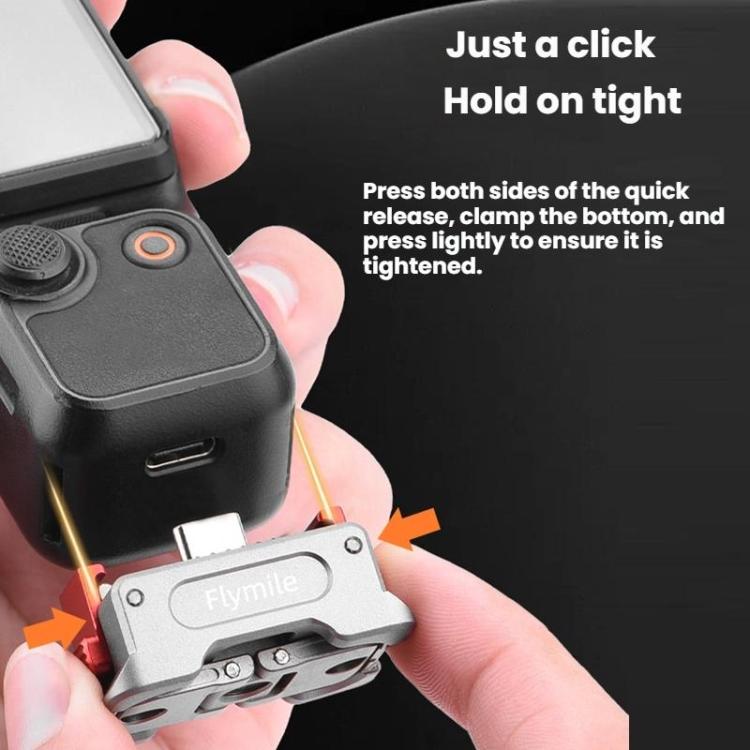 For DJI Osmo Pocket 3 Flymile Dual-Port 1/4" Thread Magnetic Quick-Release Charging Adapter