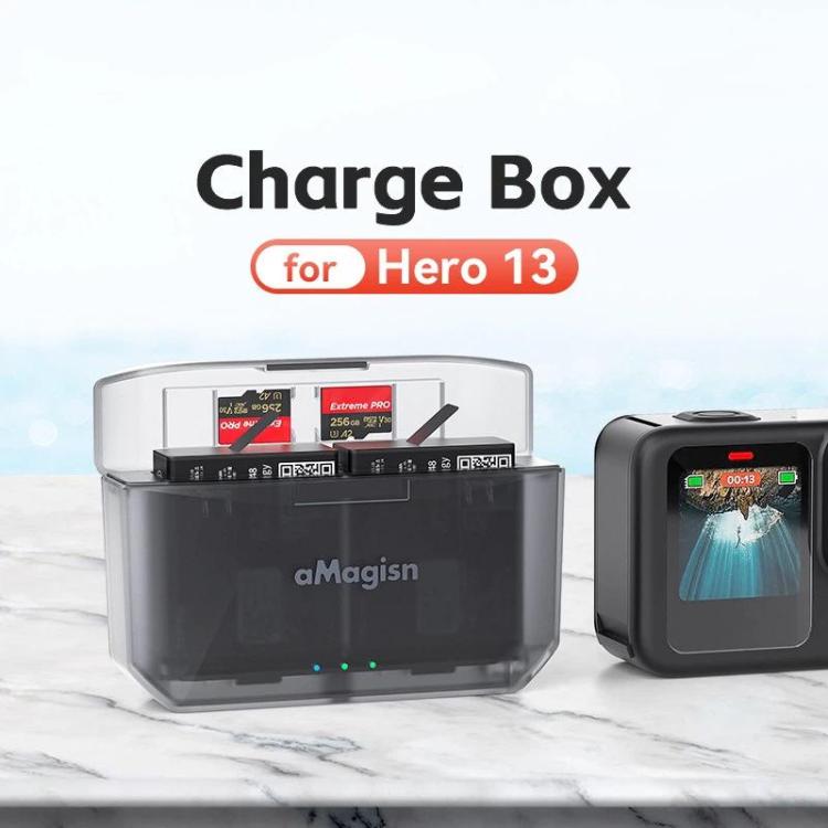 aMagisn Fast Charging Battery Charger Case for GoPro HERO13 Black/12 Black /11 Black /10 Black /9 Black