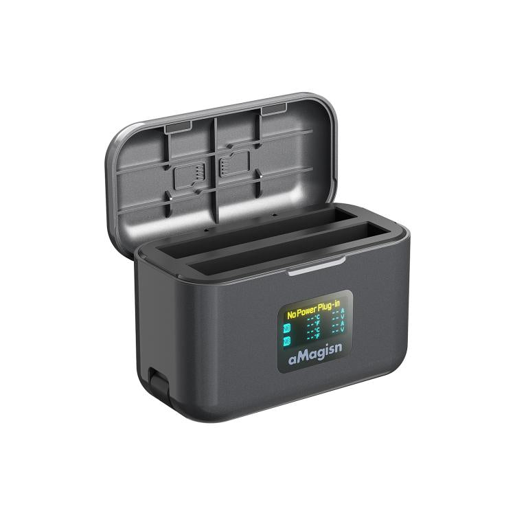 For Insta360 X5 AMagisn Fast Charger Case With Color LCD Screen & Built-In USB-C/Type-C Cable