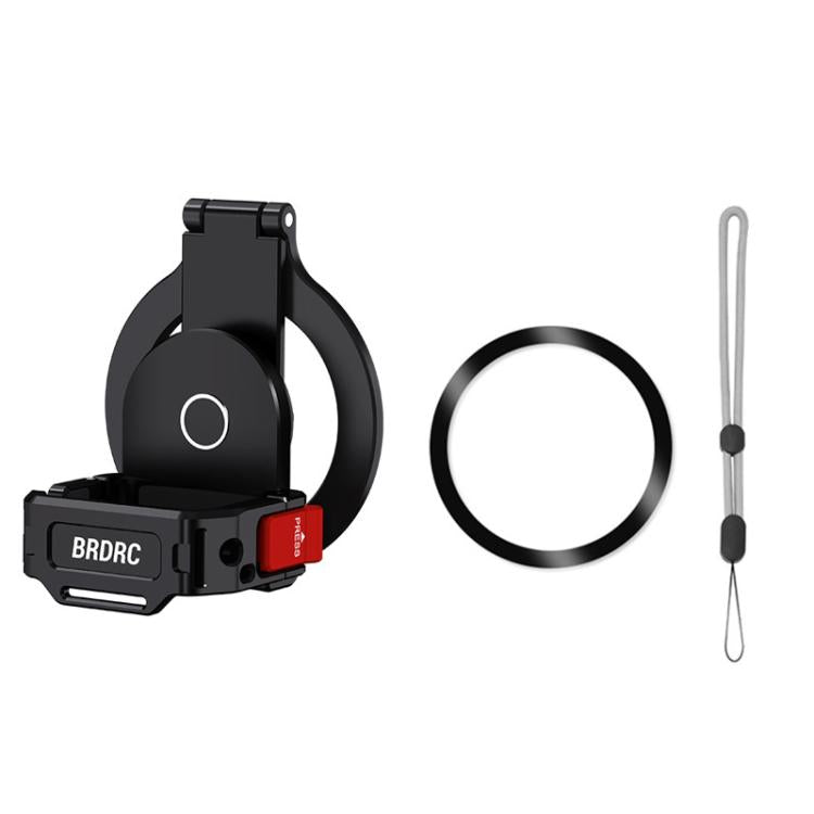 For DJI Osmo Pocket 3 BRDRC Magnetic Expandable Phone Holder Cold Shoe Mount, Black