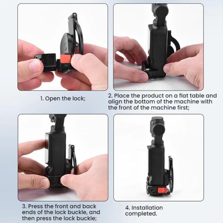 For DJI Osmo Pocket 3 BRDRC Magnetic Expandable Phone Holder Cold Shoe Mount, Black