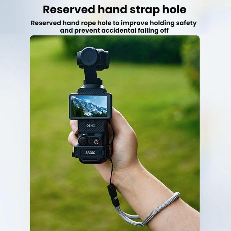 For DJI Osmo Pocket 3 BRDRC Magnetic Expandable Phone Holder Cold Shoe Mount, Black