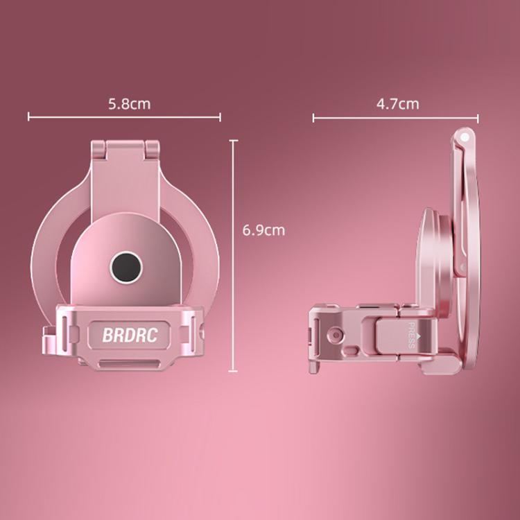 For DJI Osmo Pocket 3 BRDRC Magnetic Expandable Phone Holder Cold Shoe Mount, Pink