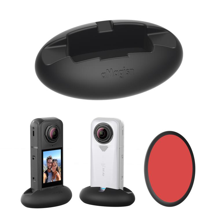 For Insta360 X4 Air/X3 aMagisn Silicone Mount Holder Base Car Dashboard & Desk Stand
