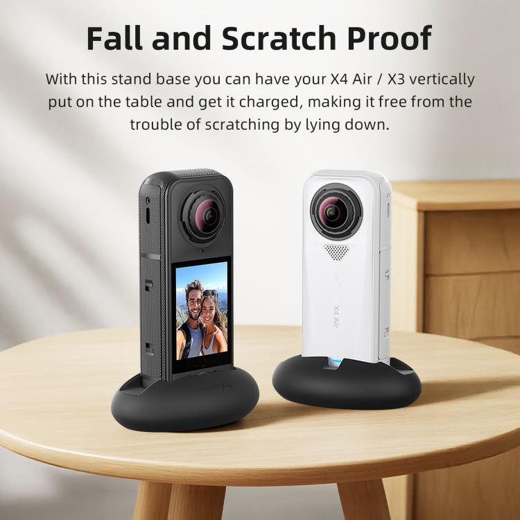 For Insta360 X4 Air/X3 aMagisn Silicone Mount Holder Base Car Dashboard & Desk Stand