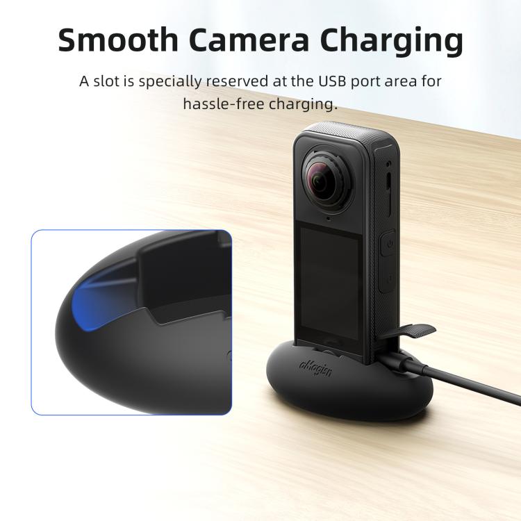 For Insta360 X4 Air/X3 aMagisn Silicone Mount Holder Base Car Dashboard & Desk Stand