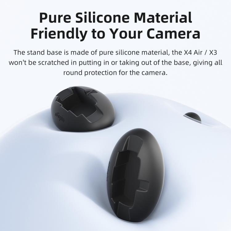 For Insta360 X4 Air/X3 aMagisn Silicone Mount Holder Base Car Dashboard & Desk Stand