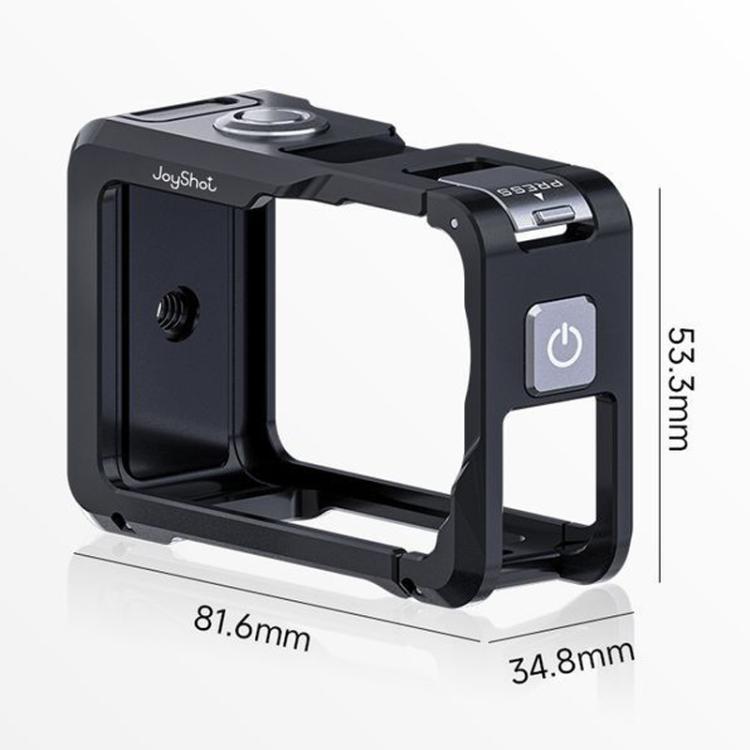 For DJI Osmo Action 6 Joyshot Dual-Open Metal Cage Aluminum Protective Frame with 1/4-inch Screw Holes & Cold Shoe Mount
