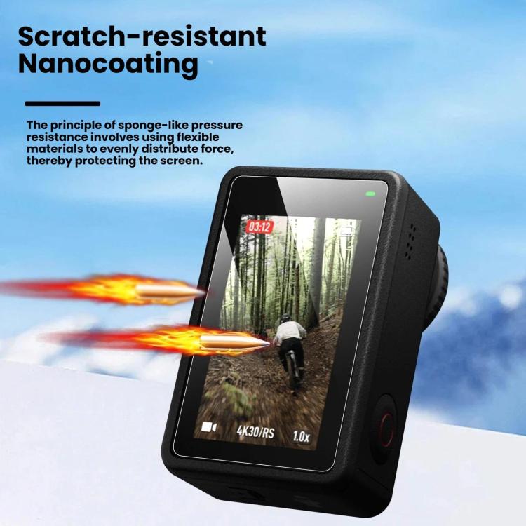 For DJI Osmo Action 6 Tempered Glass Screen Protector HD Clear Lens Film Kit