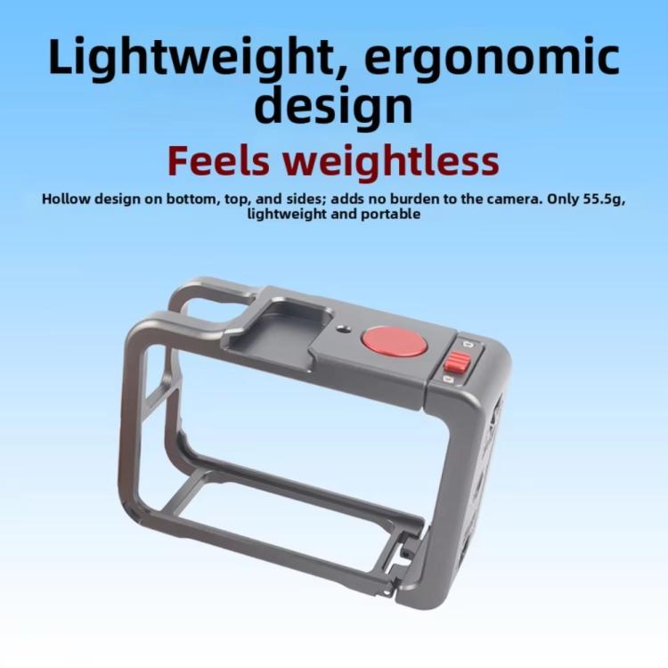 For DJI Osmo Action 6 Metal Extension Cage Protective Frame with Cold Shoe Mount