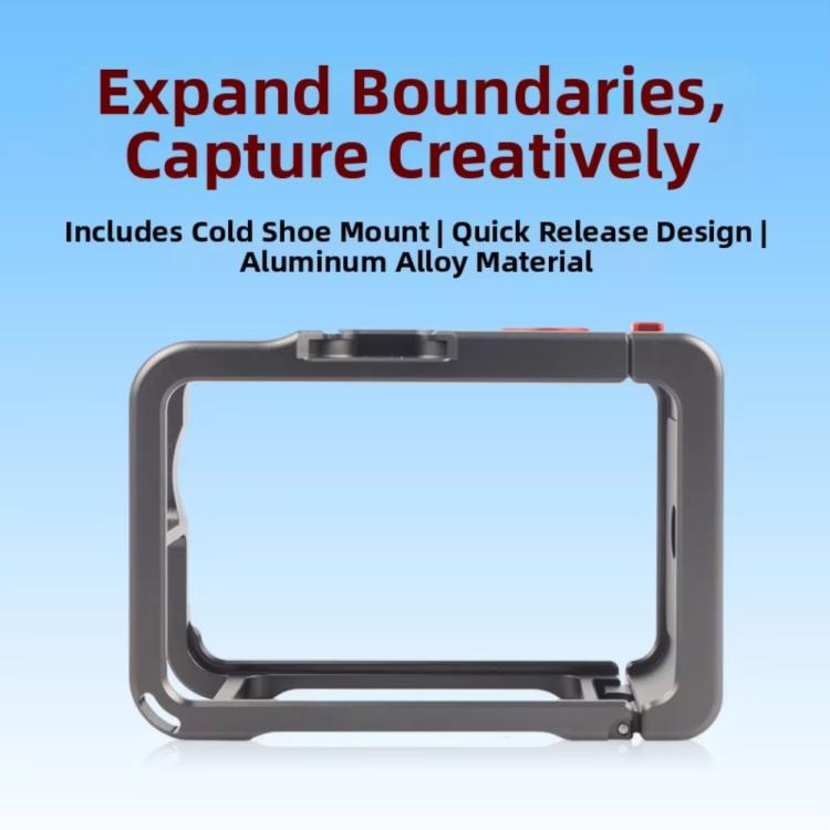 For DJI Osmo Action 6 Metal Extension Cage Protective Frame with Cold Shoe Mount