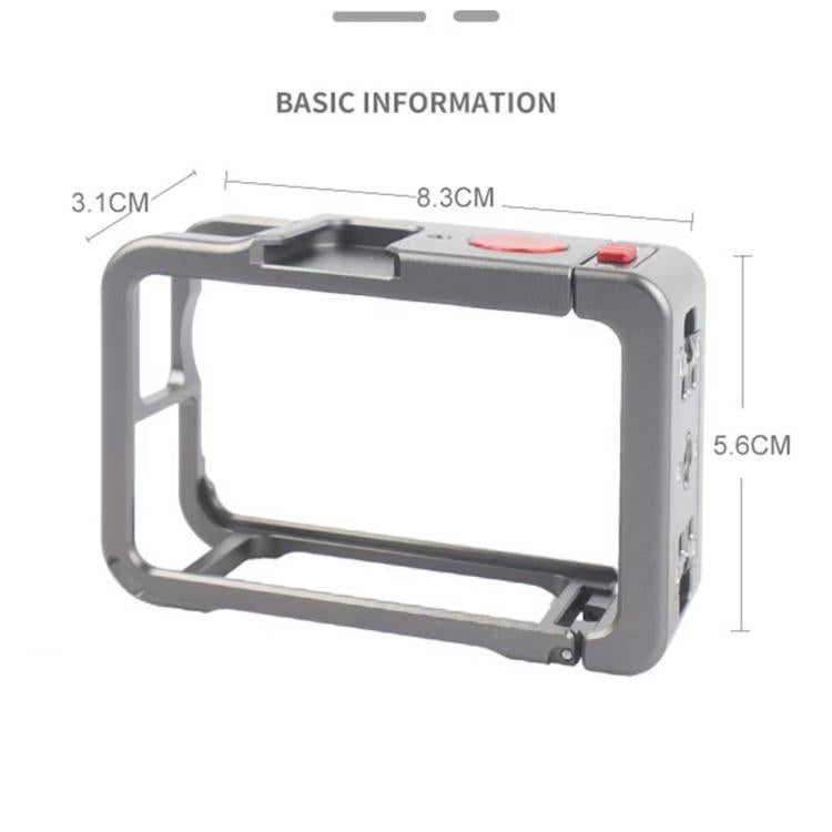 For DJI Osmo Action 6 Metal Extension Cage Protective Frame with Cold Shoe Mount
