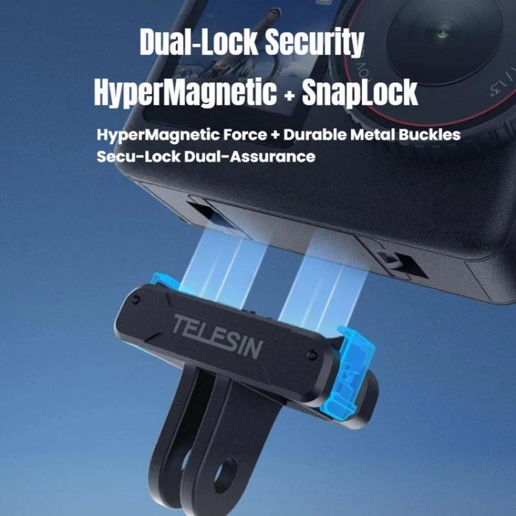 For DJI Osmo Action 6 TELESIN Magnetic Quick-release Adapter Mount Two-Claw Base