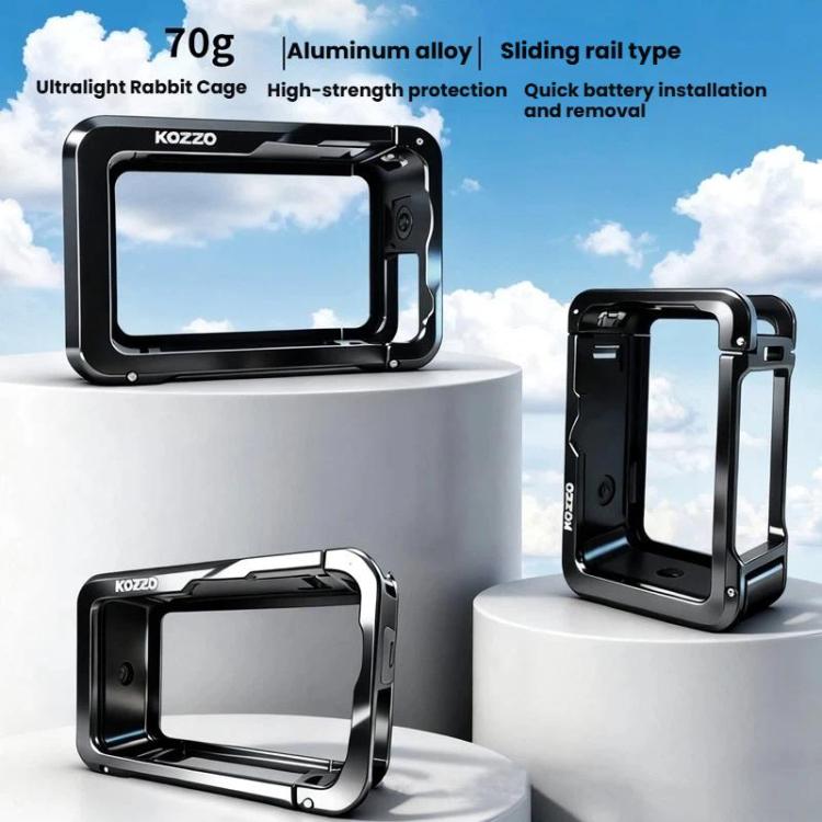 kozzo DJ101 Metal Rabbit Cage Sports Camera Dual Opening Aluminum Alloy Expanding Protective Bezel