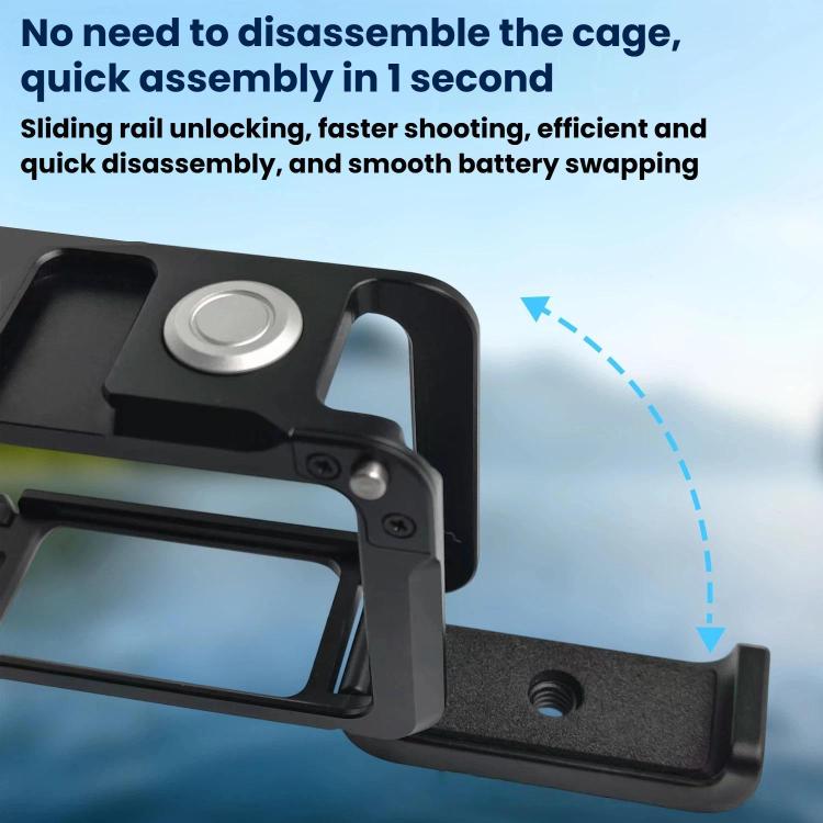 kozzo DJ101 Metal Rabbit Cage Sports Camera Dual Opening Aluminum Alloy Expanding Protective Bezel