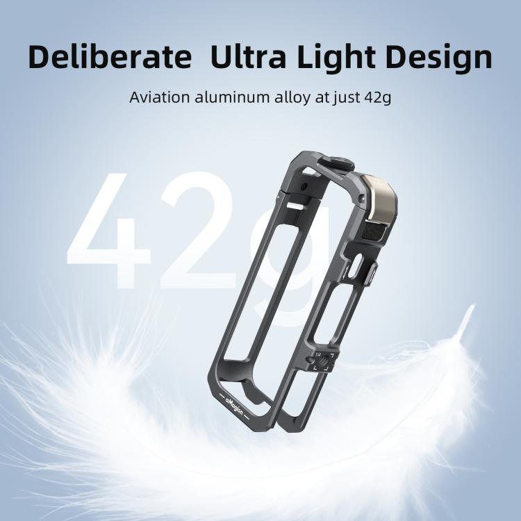 For Insta360 X4 Air aMagisn Quick-Release Metal Cage Wind Noise Reduction Expandable Frame with Lens Cap, Metal Cage