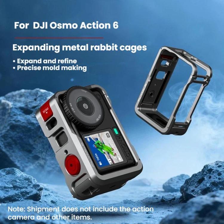 For DJI Osmo Action 6 Flymile Action Camera Extended Metal Protective Frame