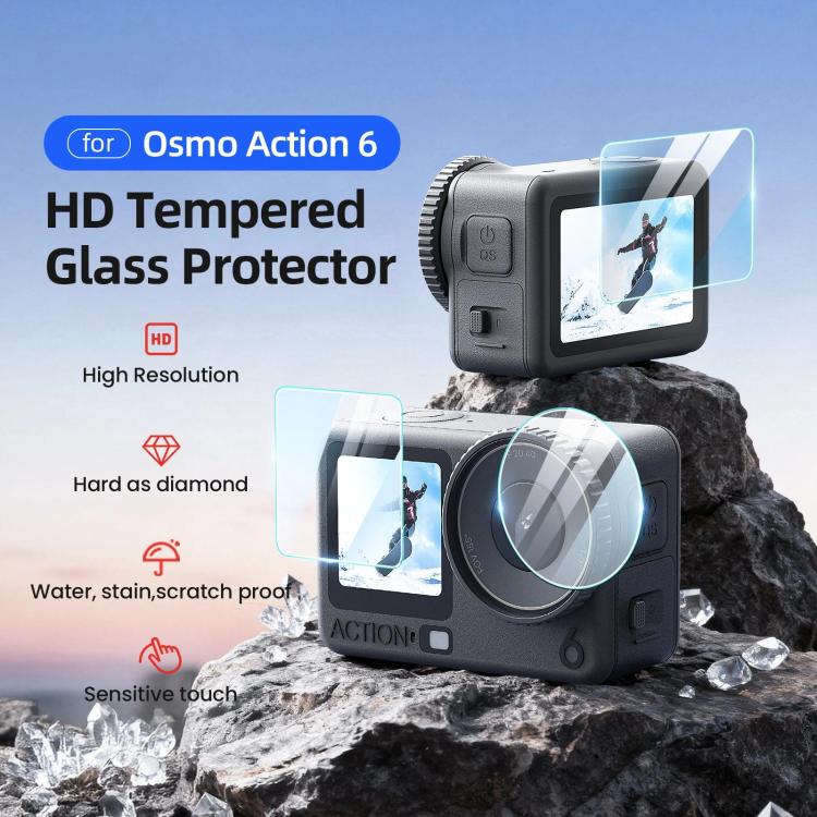 For DJI Osmo Action 6 aMagisn 9H Hardness Tempered Glass Screen Protector
