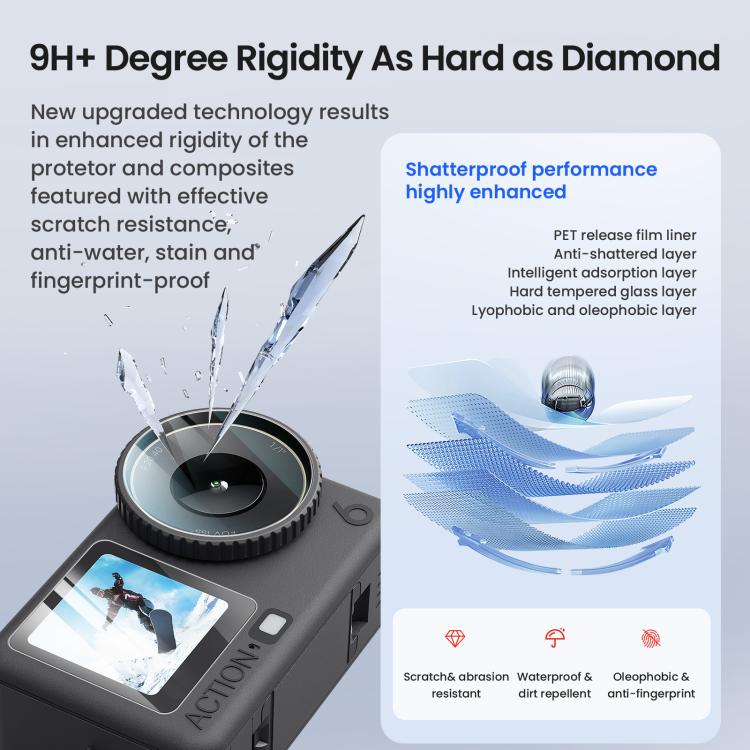 For DJI Osmo Action 6 aMagisn 9H Hardness Tempered Glass Screen Protector