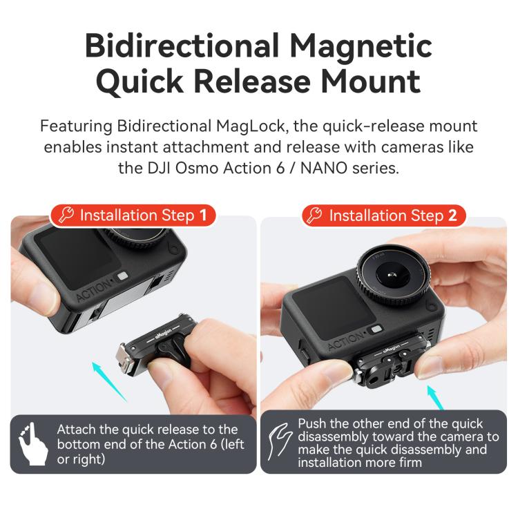 For DJI Osmo Action 6/Nano aMagisn Bidirectional Magnetic Quick Release Adapter 2.0