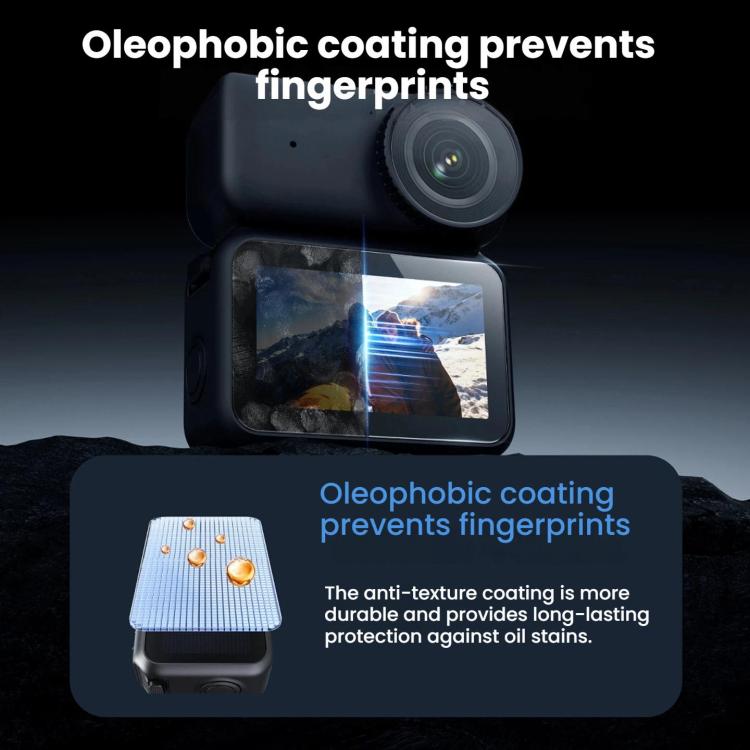 For DJI Osmo Nano TELESIN Tempered Glass Screen Protector + Camera Lens Soft Film