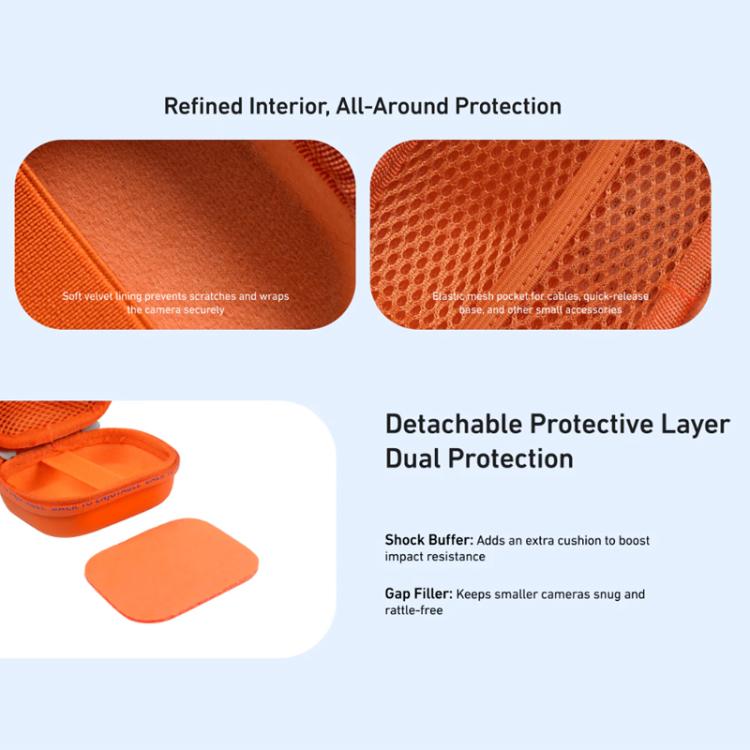 TELESIN DisAdv Mini Hard Shell Carrying Case For Action Cameras Universal Storage Bag With Wrist Strap